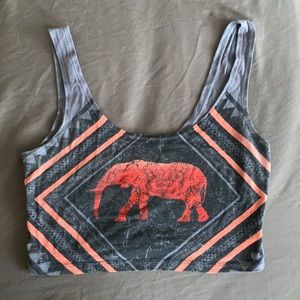 Boho elephant crop top